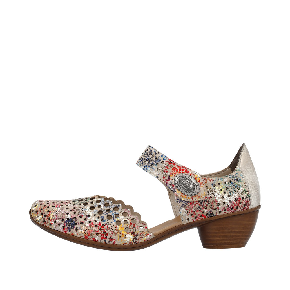 Escarpin ouvert à la cambrure multicolore - Photo 5