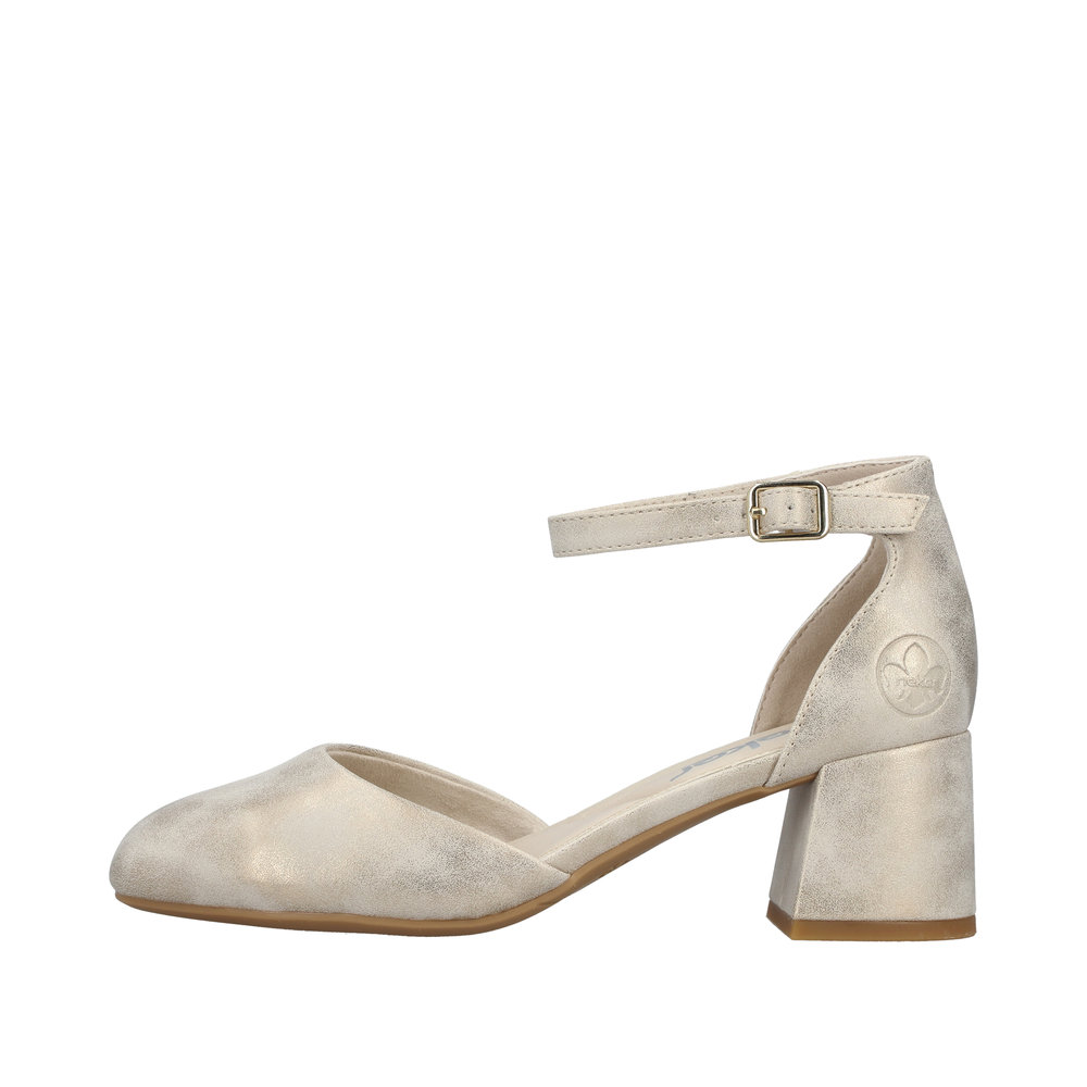 Escarpin ouvert à la cambrure argent/platine - Photo 5