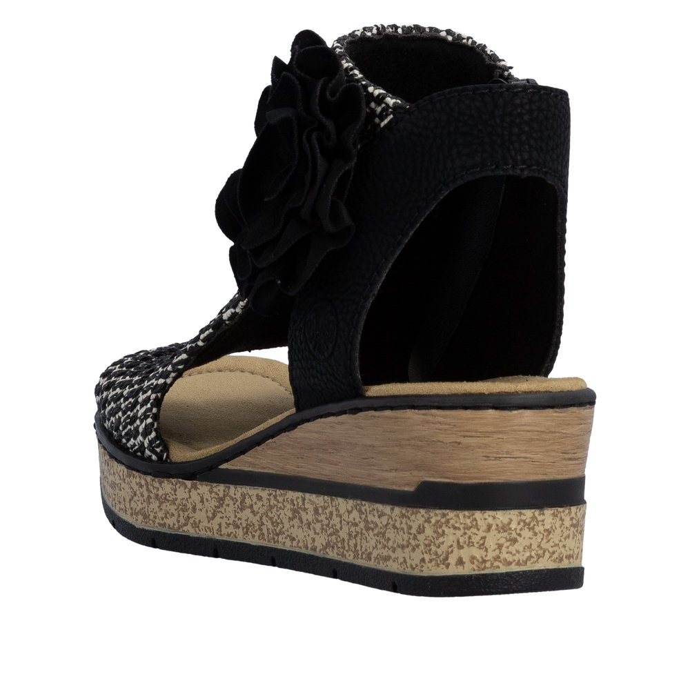 Sandale avec bride cheville noir combiné - Photo 3