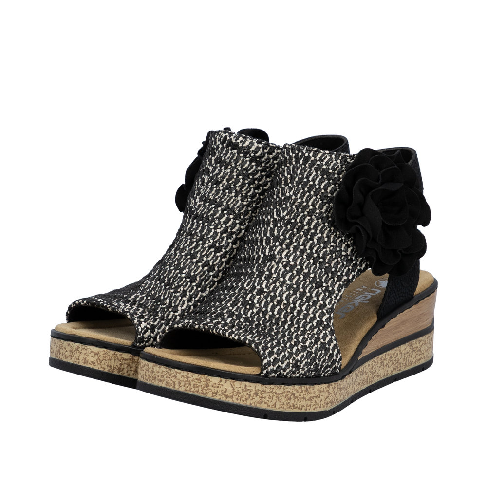 Sandale avec bride cheville noir combiné - Photo 8