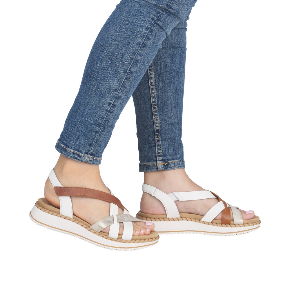 Sandale blanc combiné - Photo 9