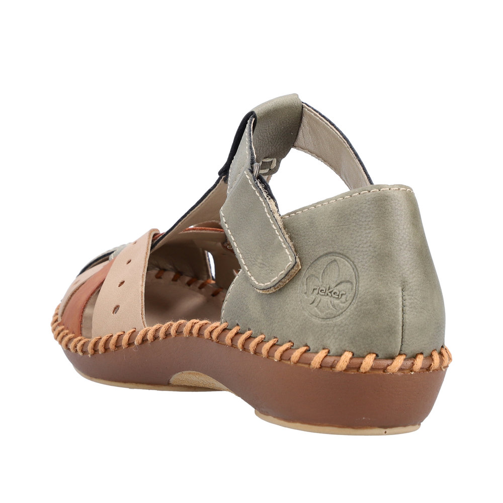 Escarpin ouvert à la cambrure vert combiné - Photo 3