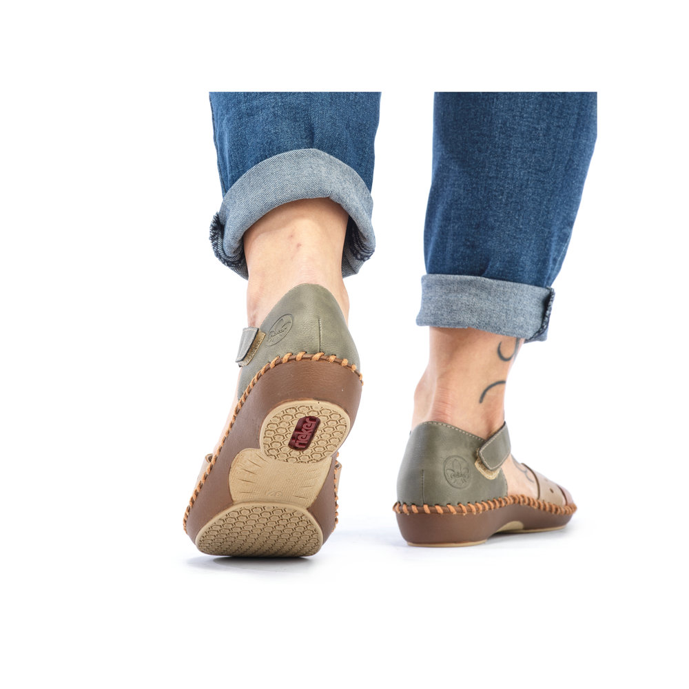 Escarpin ouvert à la cambrure vert combiné - Photo 14