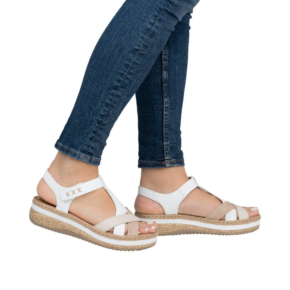 Sandale blanc combiné - Photo 9