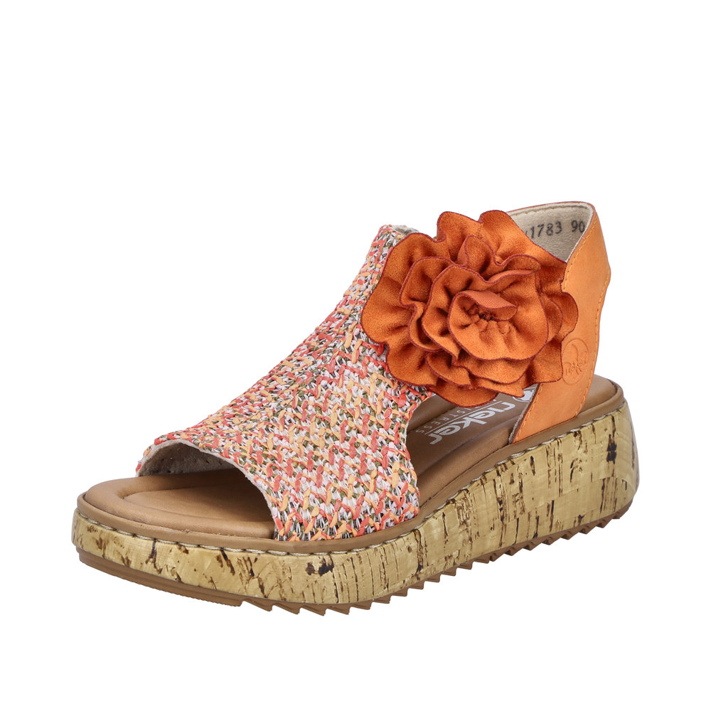 Sandale avec bride cheville multicolore